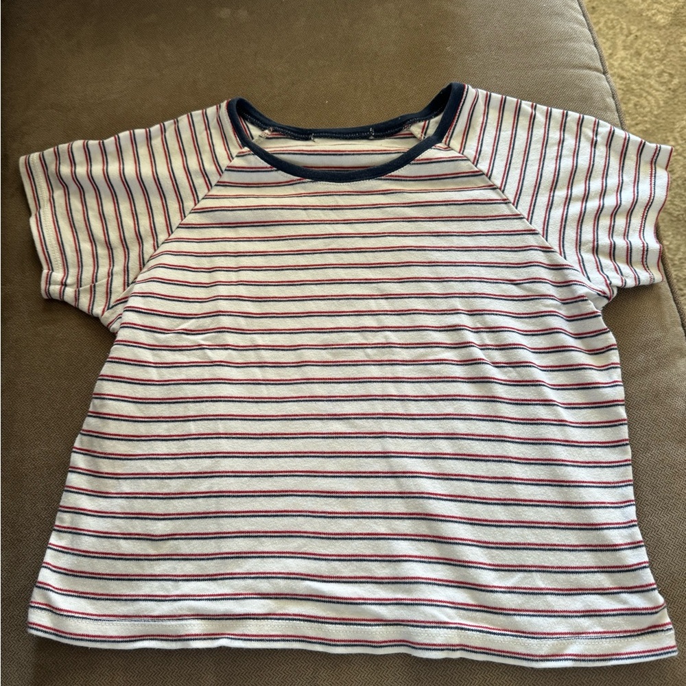 Striped Brandy Melville Shirt - Red and Blue